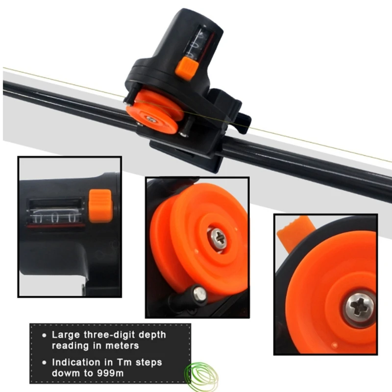 1 шт. 0-999 м 6 см счетчик лески глубины рыболовный инструмент датчик длины снасти