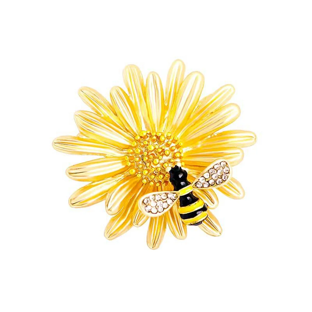 

Dripping oil and water diamond chic sweet daisy little bee brooch fashion matte corsage coat accessories