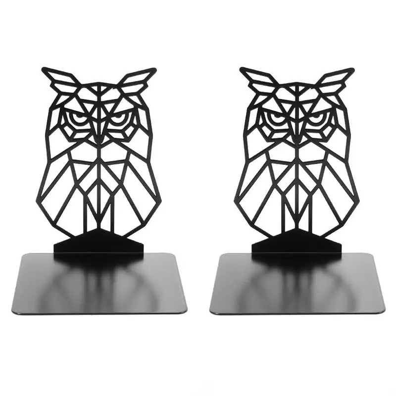 

Owl Book Holder Hollow Out Book Ends Metal Bookends For Shelves Book End To Hold Books Heavy Duty Black Non-Skid Bookend Book