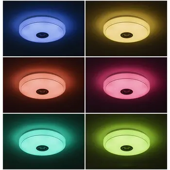 Bluetooth-Compatible Speaker Music Ceiling Light Phone APP Control 256 Colors Flush Down Lamp RGB Lights for Bedroom Living Room 3