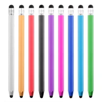 wk129 silicone metal round dual tips capacitive stylus pen touch screen drawing pen for smart phone ipad tablet pc computer