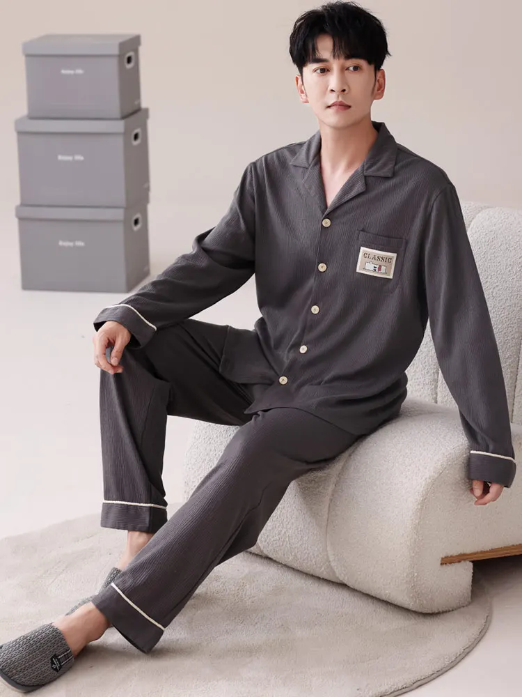 Мульти-латиноамериканские пижамы мужские весенне-осенние хлопковые брюки с