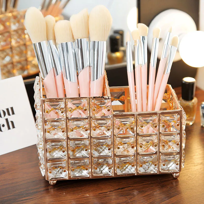 

European Crystal Pen Holder Cosmetic Brush Storage Barrel One-piece Holder Acrylic Barrel Desktop Crystal Handicraft Ornamen