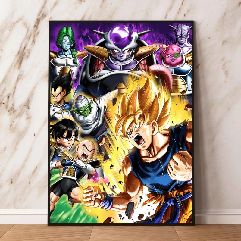 

Картина на холсте с изображением Аниме Драконий жемчуг Z Супер Сайя Гоку Фриза Hd картина настенное искусство домашний декор для детской спа...