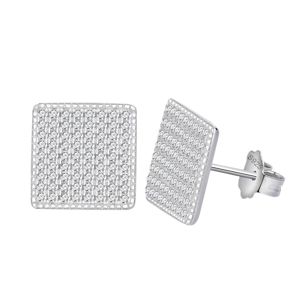 

Бижутерия Lokkei из стерлингового серебра 925 пробы с высокоуглеродистыми бриллиантами, квадратные бриллиантовые ювелирные изделия для банкета