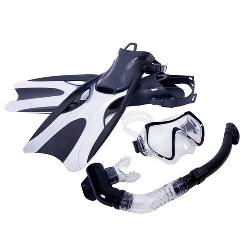 

Professional Dry Top Snorkeling Set Silicone Scuba Mask Dive Fins Set