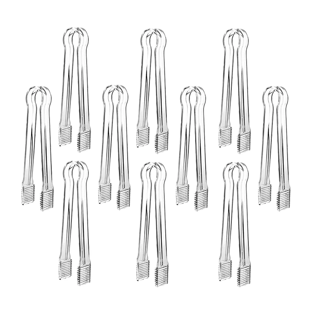 

10 Pcs Bread Tongs Food Serving Tongs Appetizer Clips Ice Clip Multifunction Salad Tongs