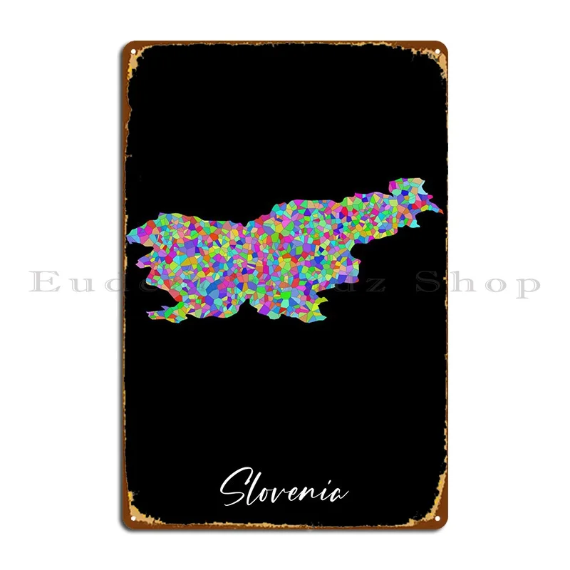 

Slovenia Stained Glass Metal Plaque Poster Personalized Plaques Wall Decor Wall Decor Customize Tin Sign Poster