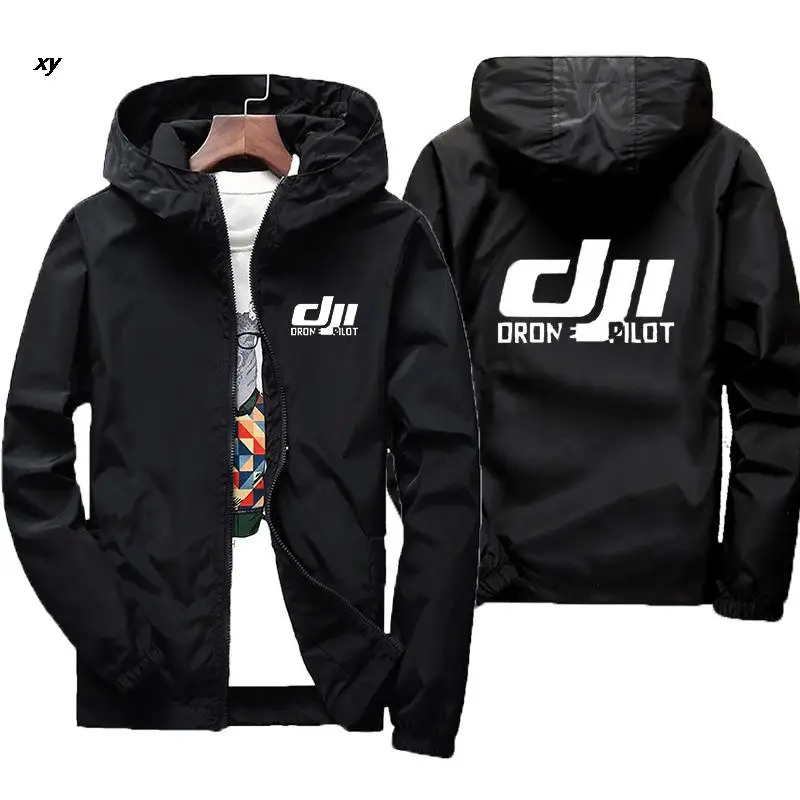 

2022Men's Bomber Hooded DJI Drone Pilot Casual Thin Windbreaker Jackets Coat Male Outwear Sports Windproof Clothing Large Size 7