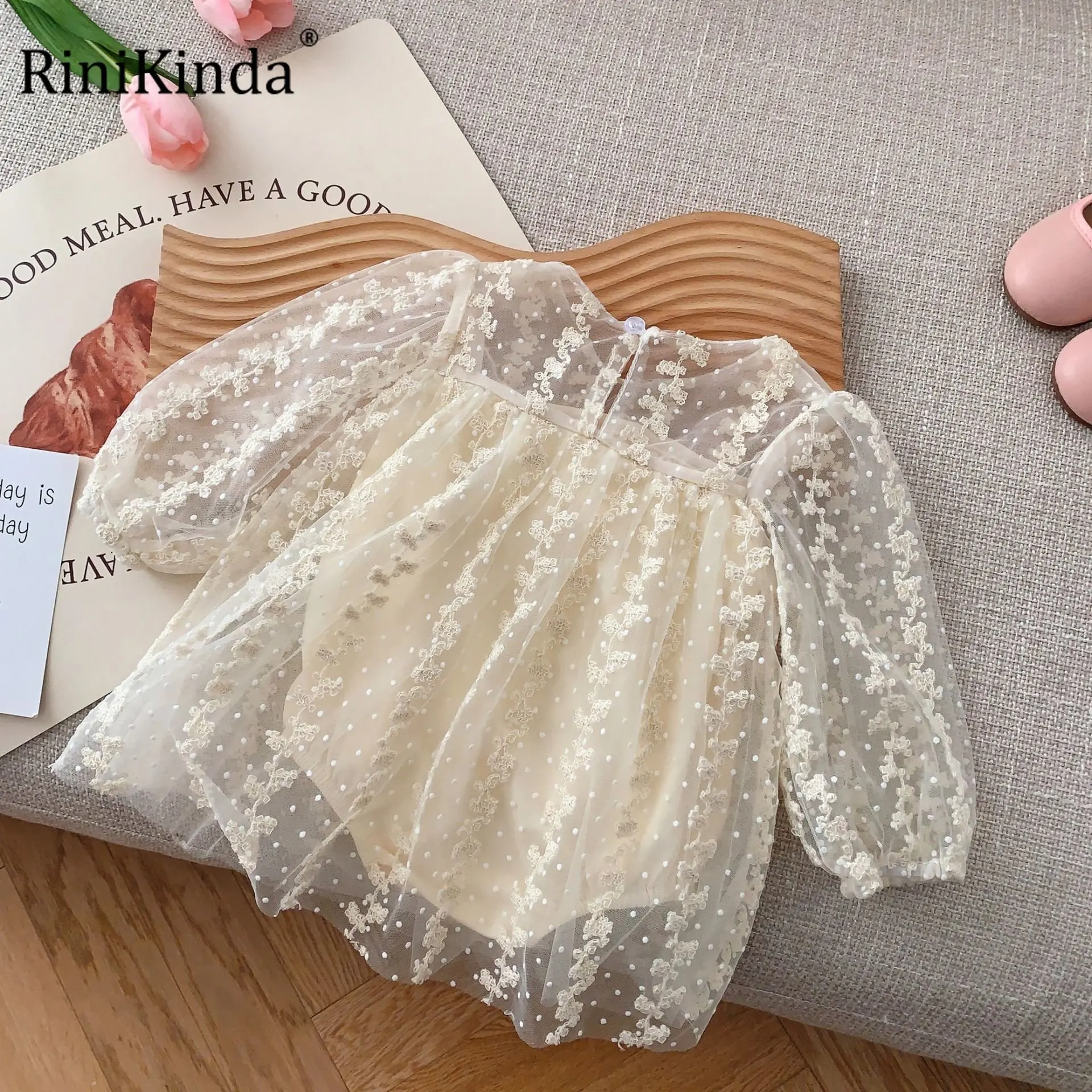 

Newborn Baby Toddler Rompers Spring Summer Girls Floral Mesh Lace Jumpsuit Kids Long Sleeve Bodysuit Children Clothing