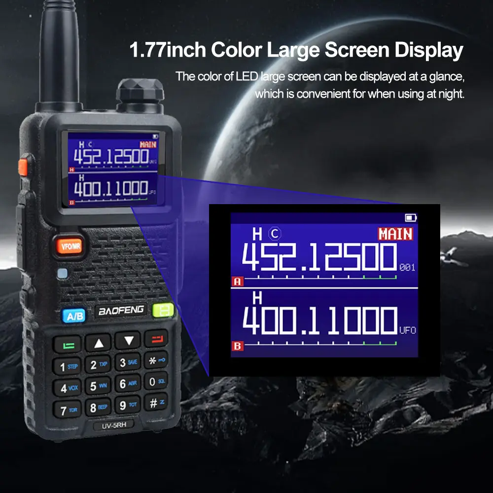Baofeng UV-5RH четырехдиапазонная рация 136-174 220-260 МГц 400-480 беспроводное копирование