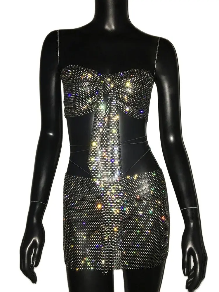 AKYZO Женский комплект бикини из 2 предметов с блестками и открытой спиной