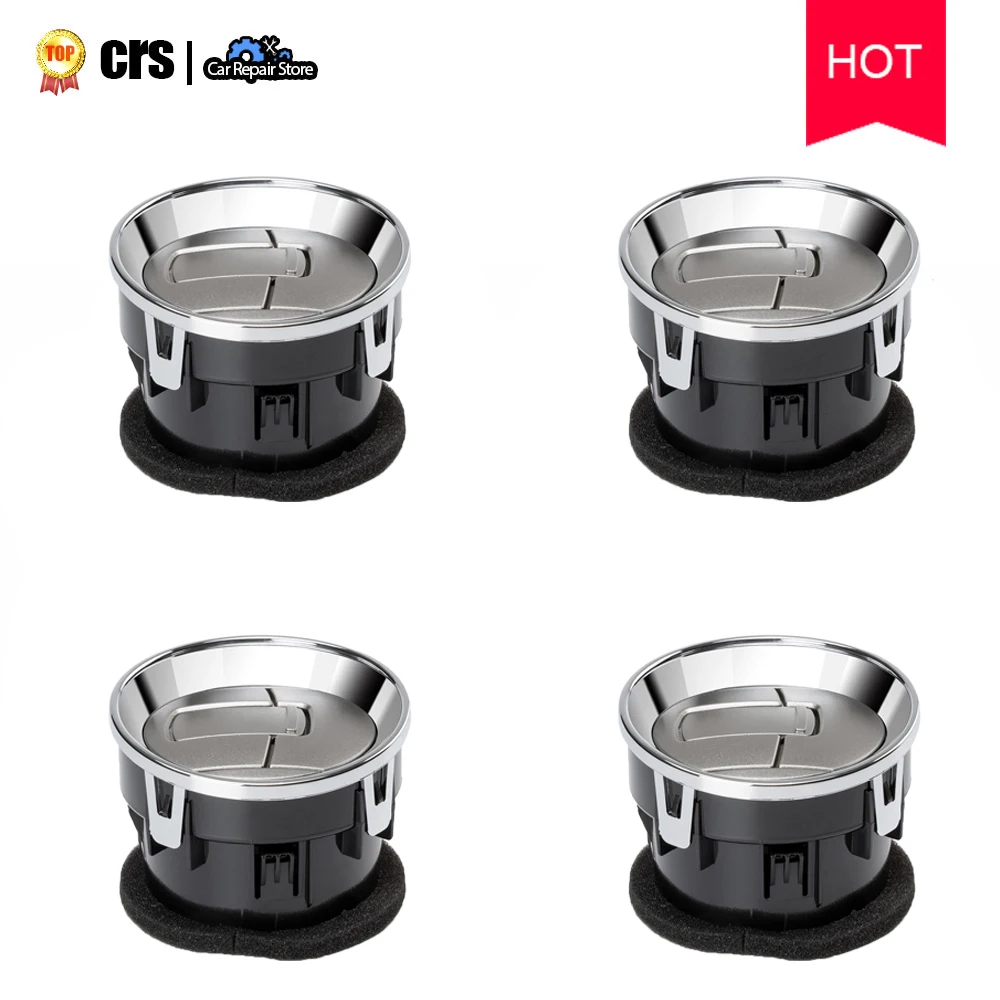 

4Pcs Front Interior Dashboard Louvres Chrome AC Heater Air Vent 2009-2014 For Ford F150 F-150 Lobo 9L3Z-19893-CA 9L3Z19893CA