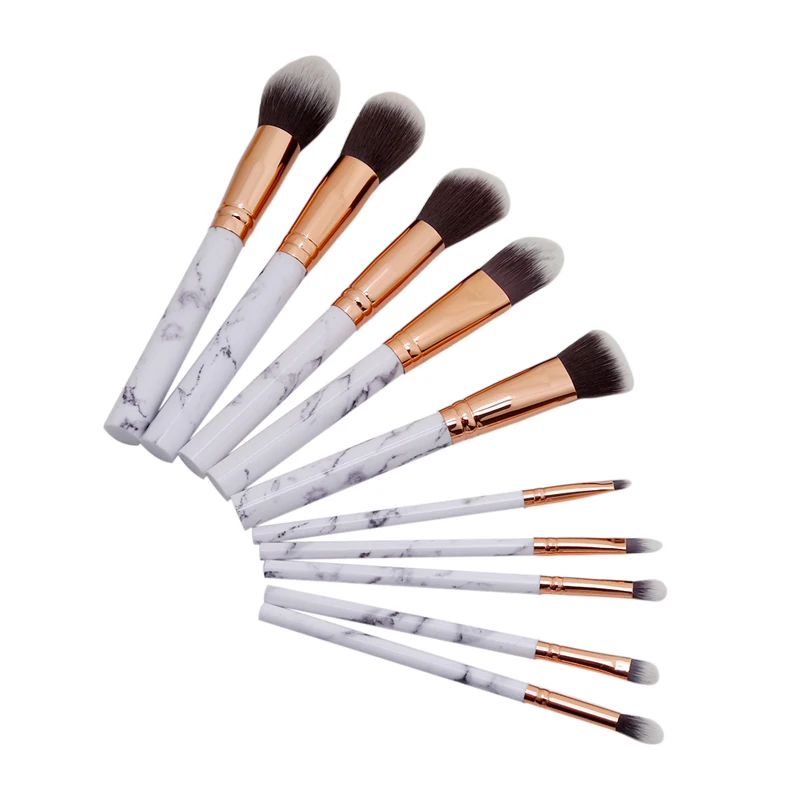 

10 Pcs Marbling Makeup Brush Set Contouring Brush Mask Brush Blush Brush Eyeshadow Brush Foundation Brush Makeup Tool
