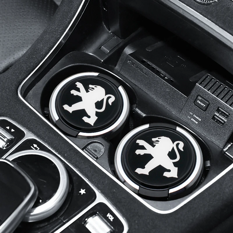 

Car Ashtray LED Light Smokeless Ashtray Garbage Coin Storage Cup Container For Peugeot 206 308 307 208 508 2008 3008 Accessories