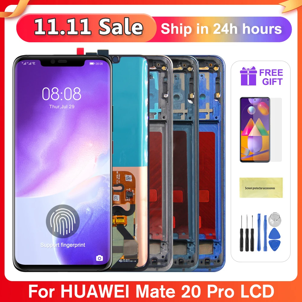 Cena 6.39 ''oryginalny Wyświetlacz Lcd Do Huawei Mate 20 Pro Ekran Dotykowy 3120*1440 Wymiana Zespołu Digitizer Wsparcie Linii Papilarnych