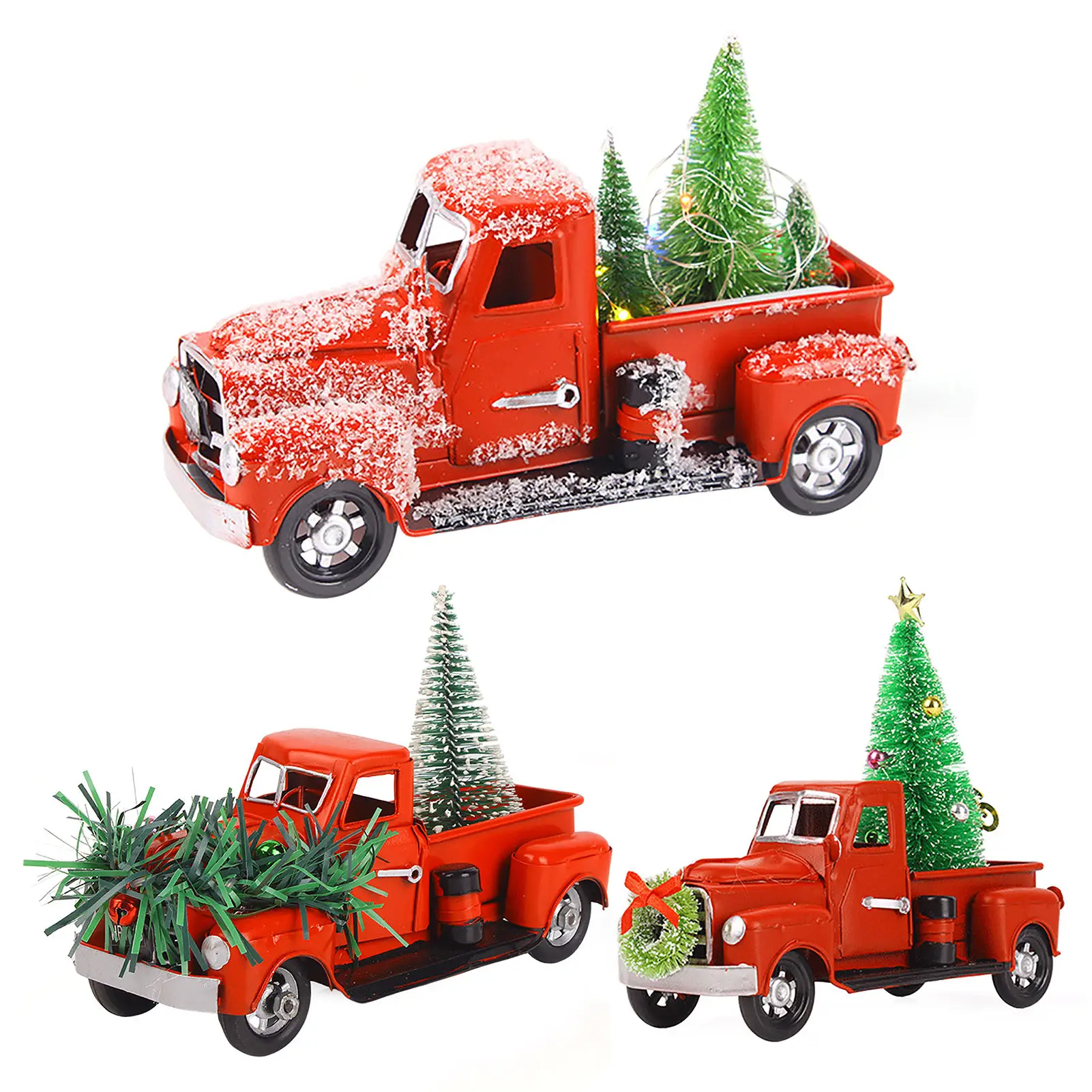 

Car Resin Decoration Crafts Car Christmas Tree Decoration Farmhouse Red Truck Wood Truck Crafts For Home Tree Decoration