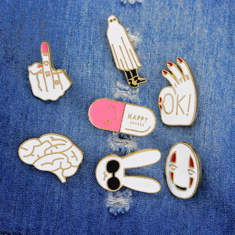 

Fashion Cartoon Oil Drop Lapel Fun Brooch Badge Pin Bag Gift Men and Women Personality Party Jewelry Cloth Decoration