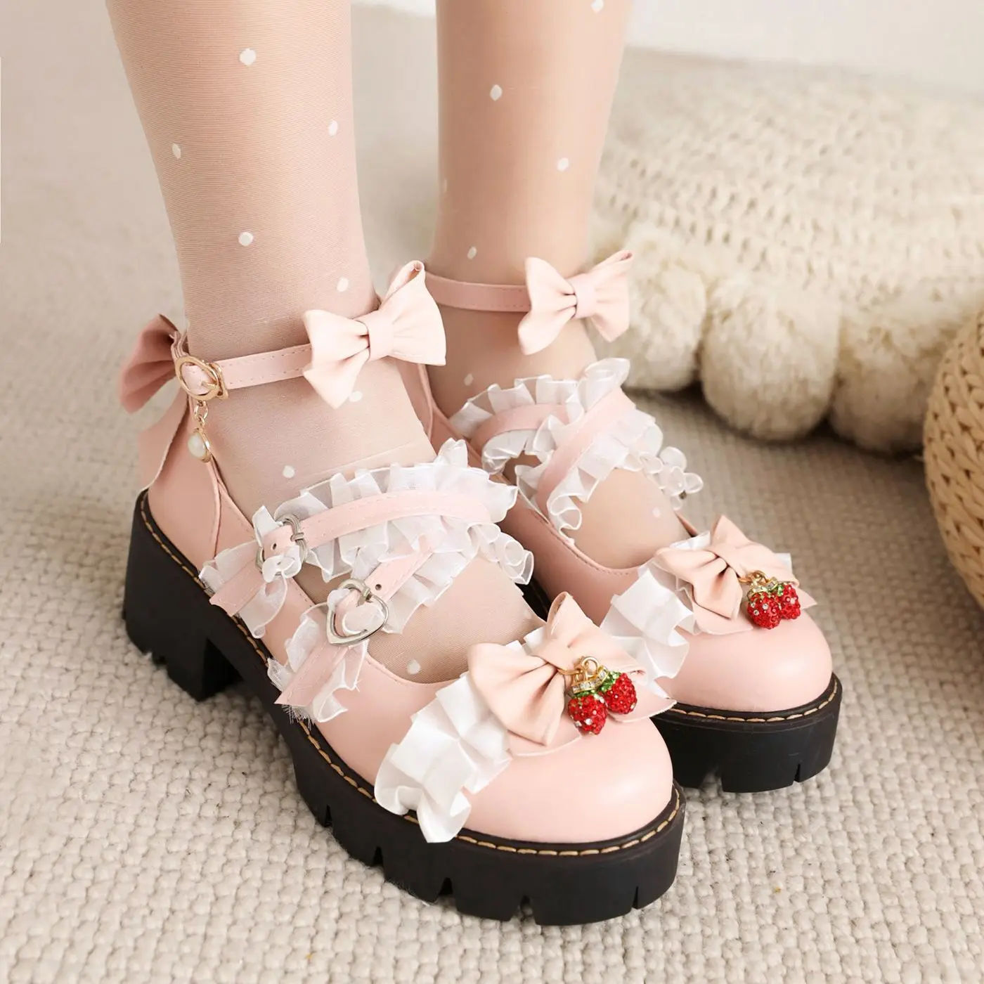 

Women's Shoes Platform Female Footwear Soft Low Heels Clogs Dress New Nurse PU Fabric Rome Basic Rubber Hoof Shoes Woman Flats S
