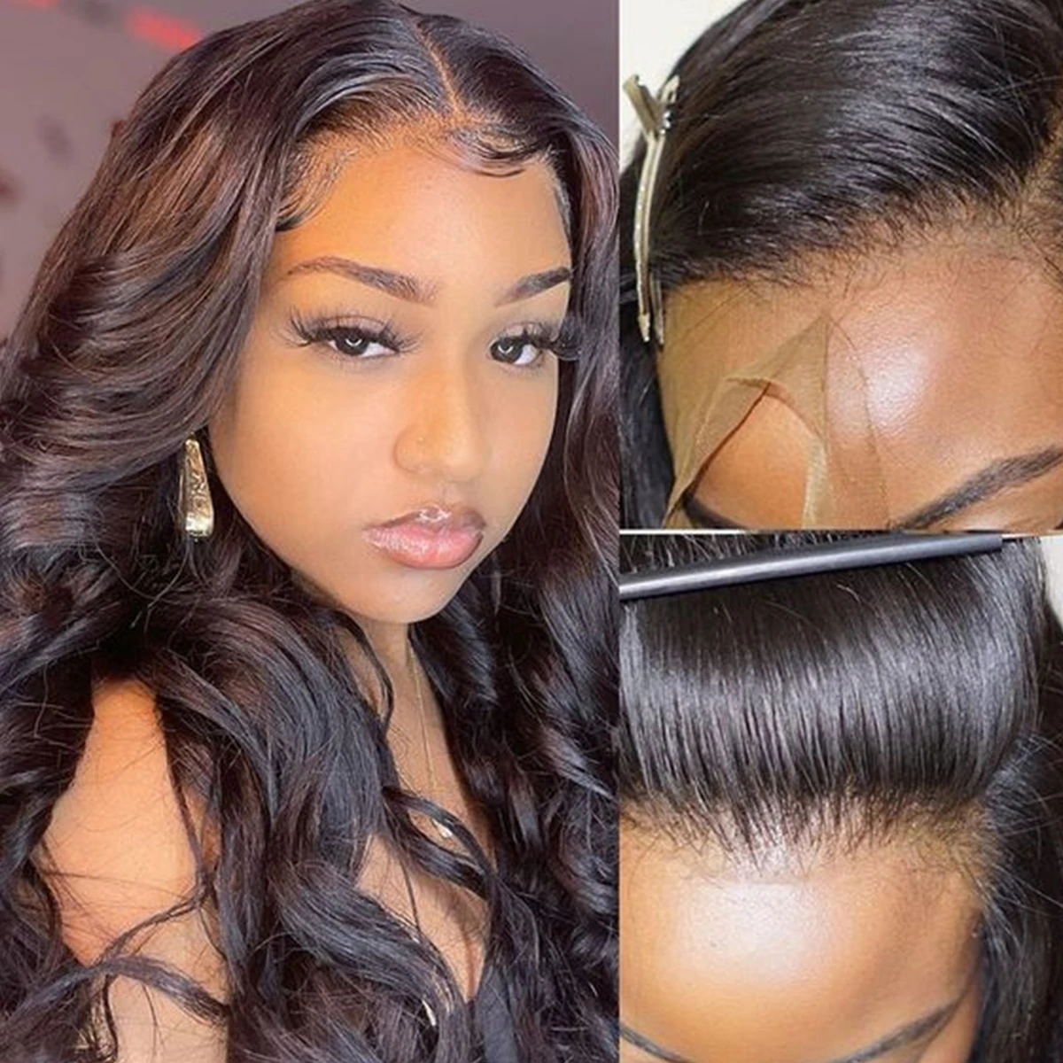 Парик женский из натуральных волос 4 х4 дюйма плотность 180 естественный цвет