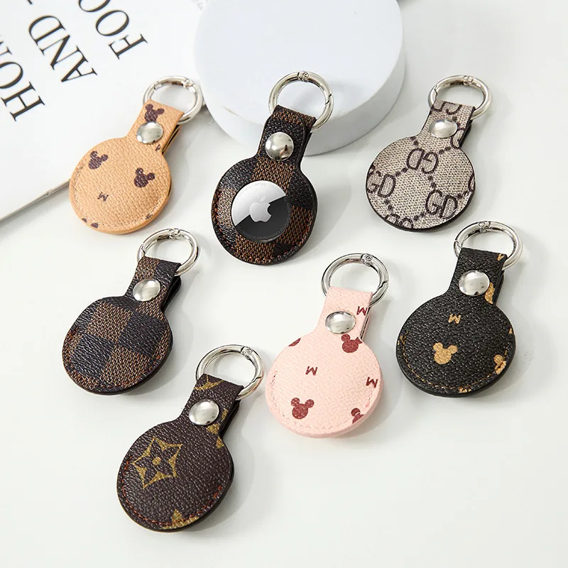 

Suitable for Apple Airtags Positioning Tracker Anti-Loss Device Patterned Leather Protective Case Pendant Airtag Protective Case