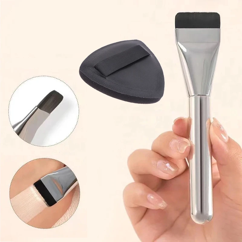 Черный ананас консилер основы макияж кисть и черный спонж ультратонкая плоская