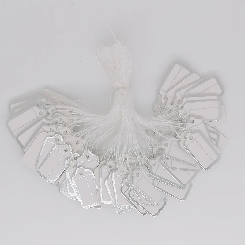 

500 шт., бумажная этикетка для рукописного ввода «сделай сам», прямоугольная завязка на веревке, ювелирные изделия, демонстрация одежды, товарные ценники, карты, серебро/золото