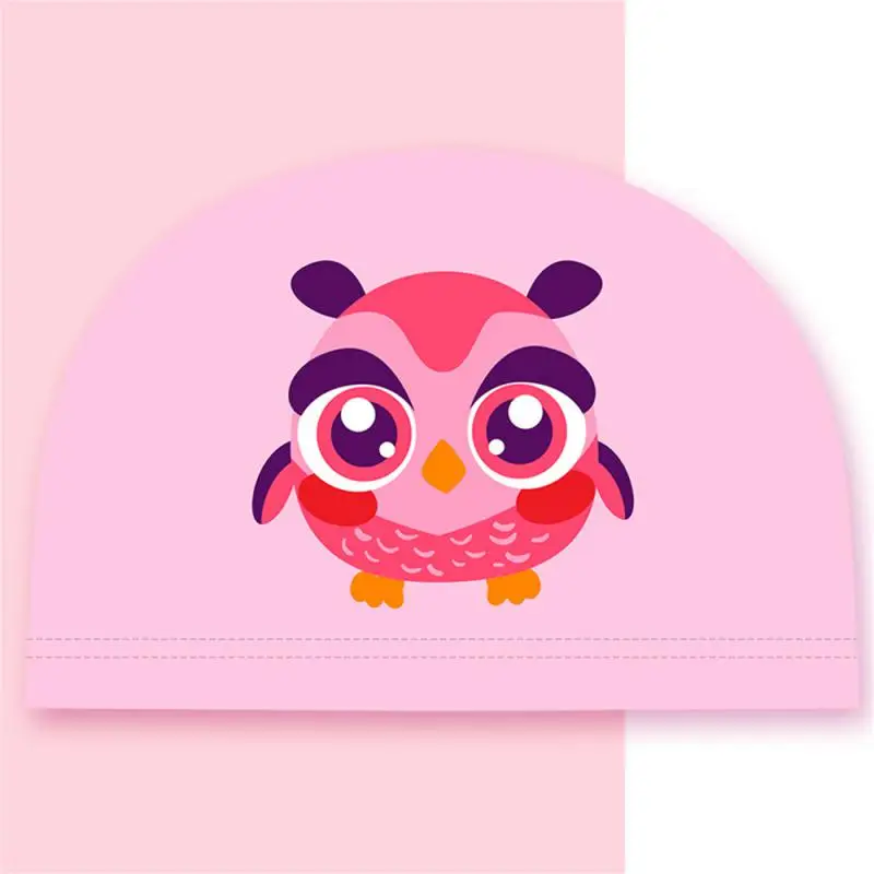Knitted Lining Children's Swimming Cap Pu Coating 3d Fitting Design Cartoon Swimming Cap Water Proof Hair Care Swimming Cap