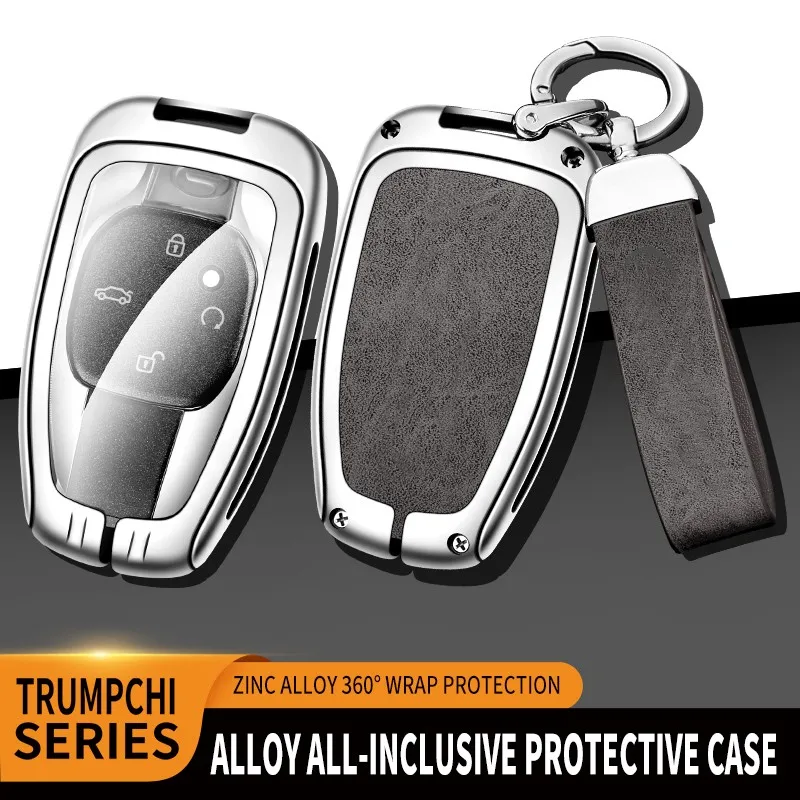 

New Zinc Alloy+Leather+TPU Car Smart Remote Key Bag For Trumpchi GS3 GS8 M8 EMPOW EMKOO Accessories