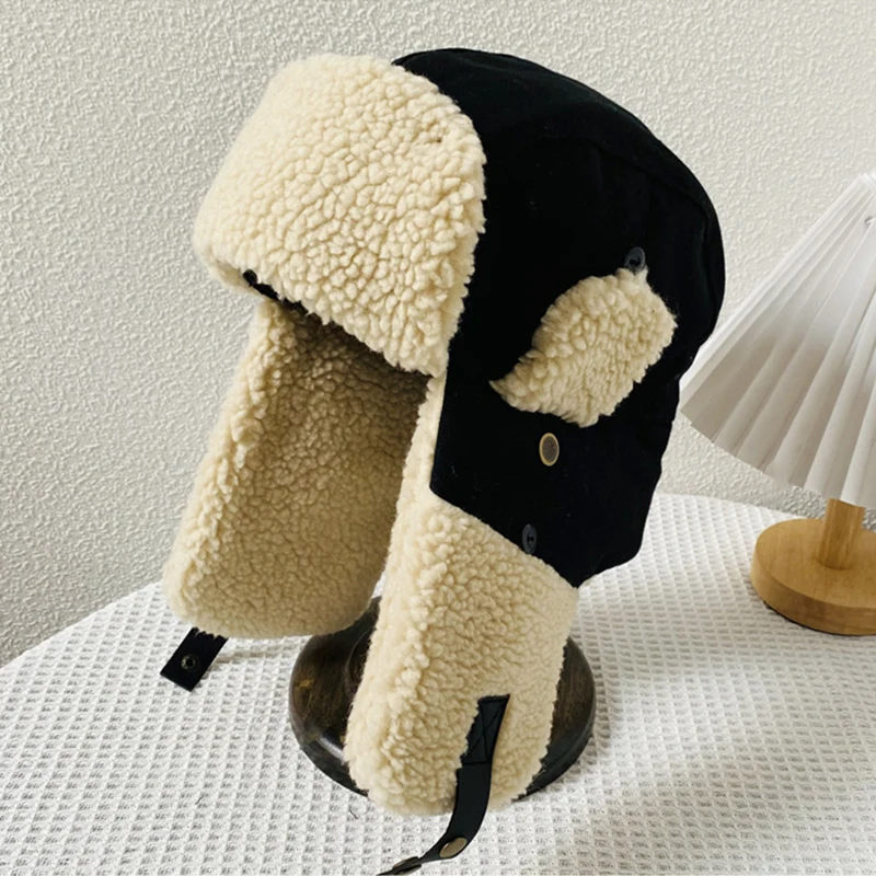 Зимняя шапка-бомбер для женщин и мужчин ветрозащитный капюшон русская