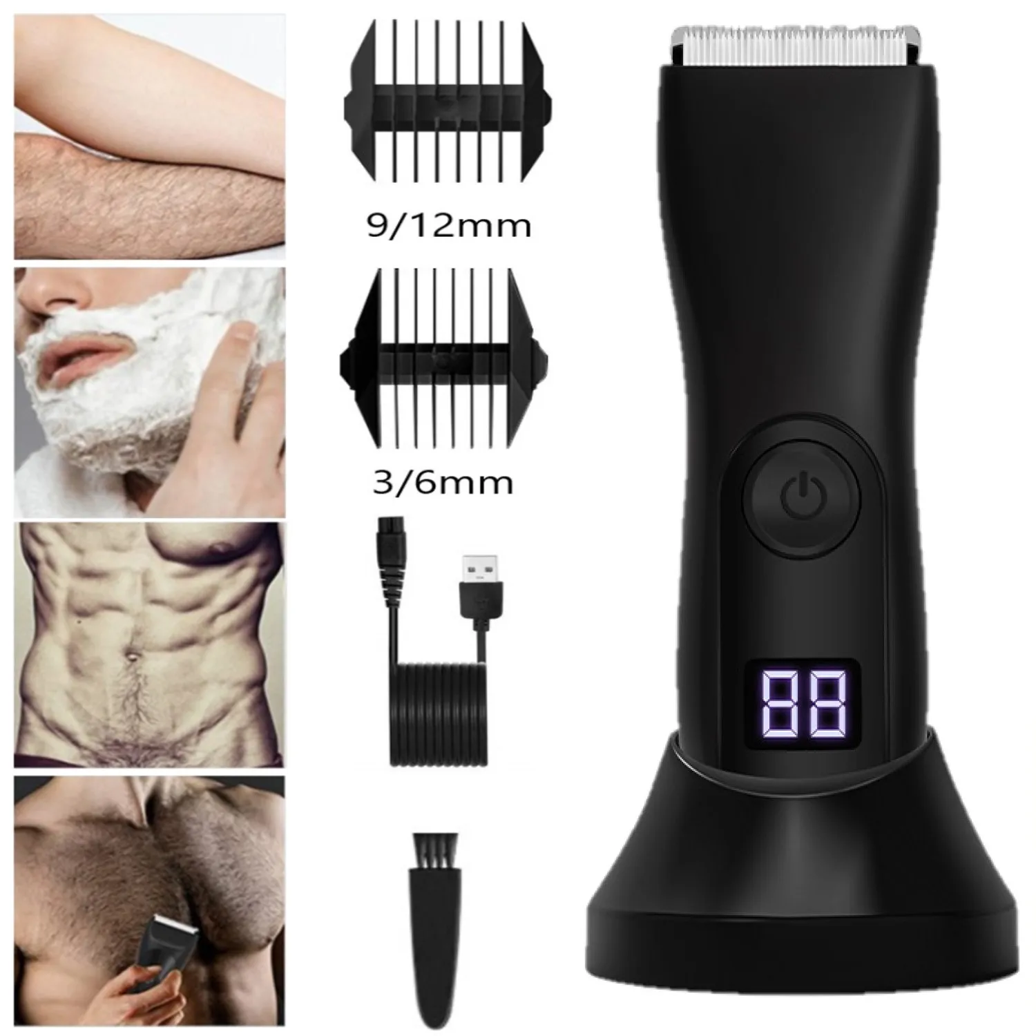 

Waterproof Body Hair Trimmer Balls Shaver for Men Pubic Electric Men's Groomer Clippers Ceramic Blade Male Private Razor Removal