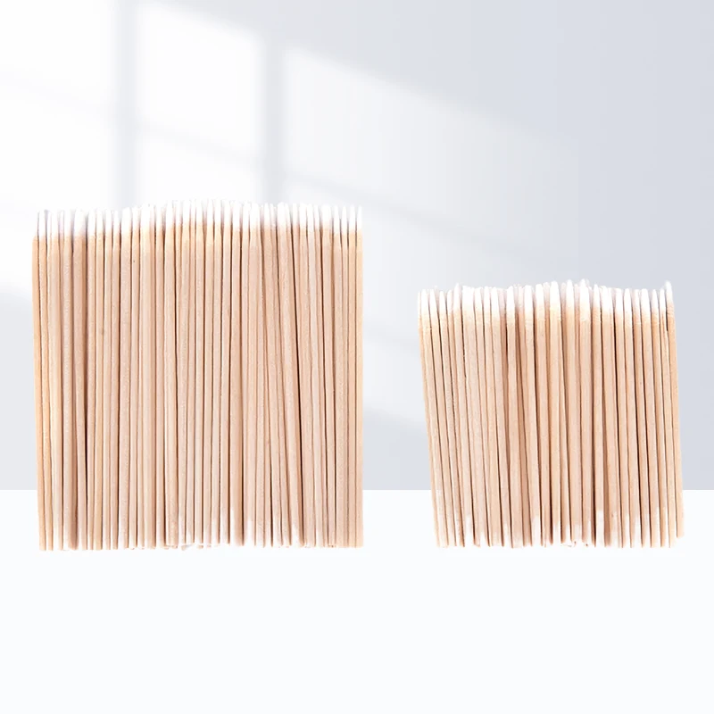 Three Scouts Clean Cotton Swab Stick Buds Tip For Medical 7.5cm/10cm Wood Cotton Head Swab 100 pcs Cotton Swab Health Makeup Cos