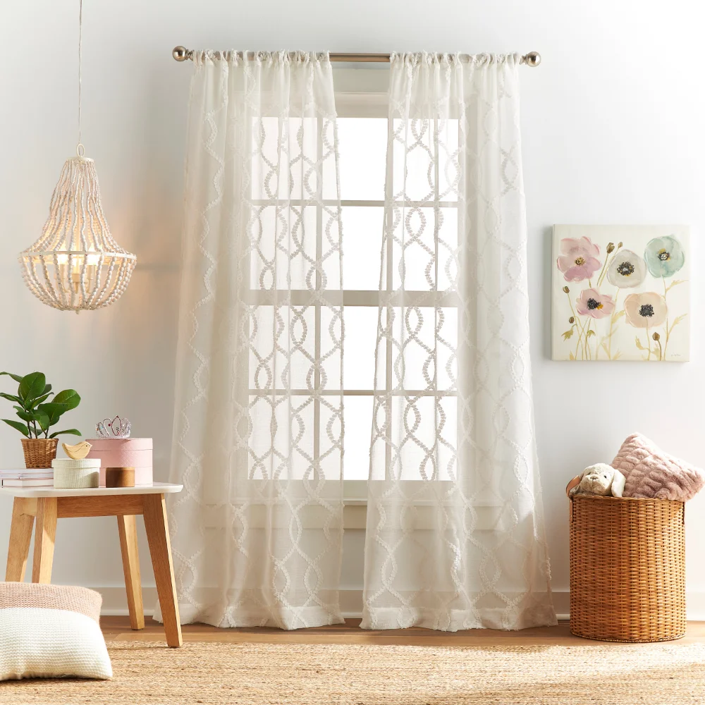 

OIMG Audrey Poletop, White, 37" X 84" (2 Piece Set)