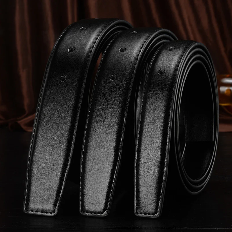 

2.4cm 2.8cm 3.0cm 3.2cm 3.5cm 3.8cm Widt Belt Body Strap Wit oles Businese enuine Leater Belt For Pin Buckle