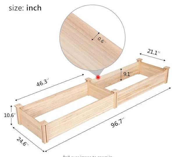 Деревянная садовая кровать для садоводства разделенная приподнятая посадочная