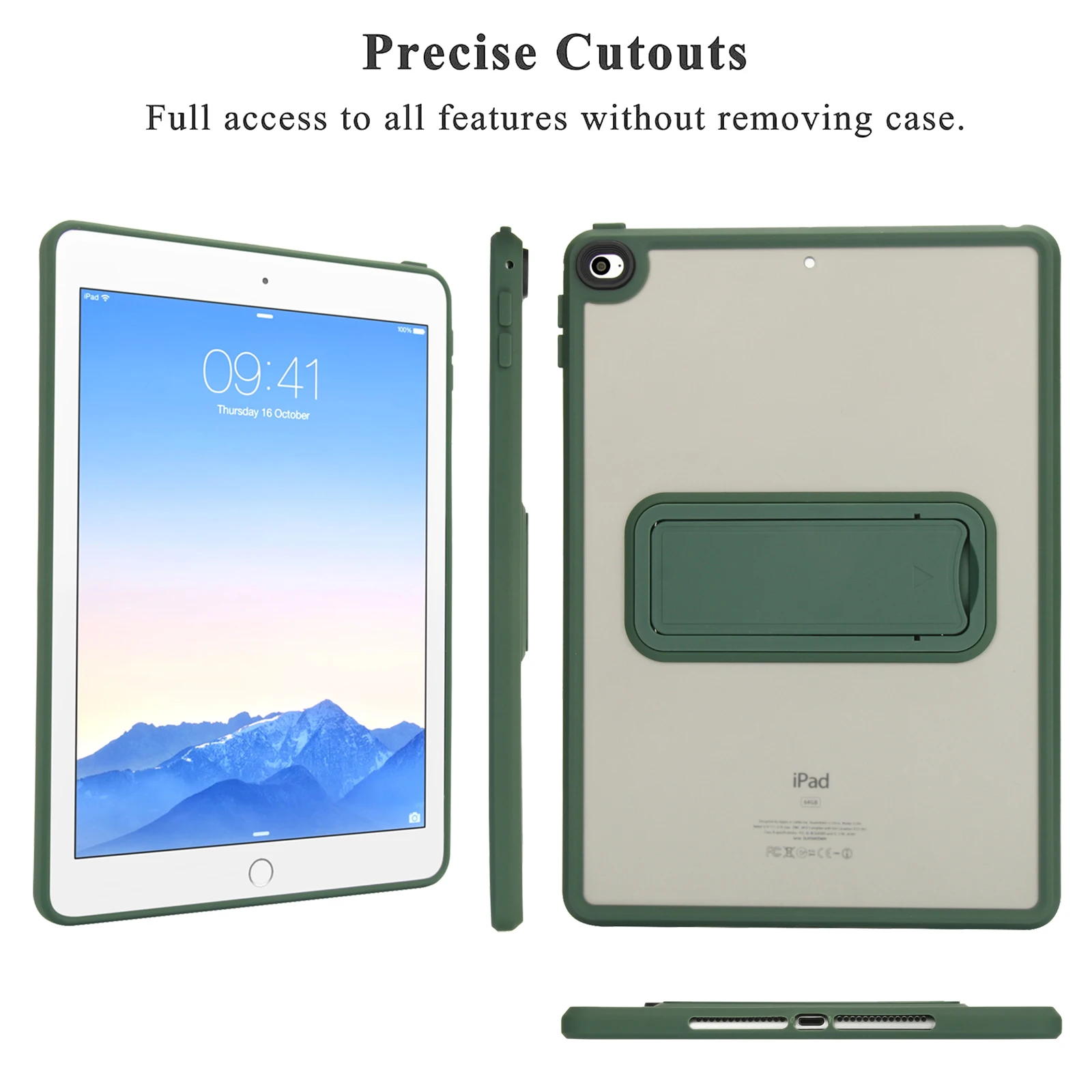 Фото Чехол для iPad 9,7 дюйма, 6-го 5-го поколения A1822 A1823 A1893 A1954 Air 2 A1566 A1567 Защитный чехол для планшета военного уровня с подставкой №4
