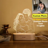customized photo 3d lamp text picture personalized bedroom led night light christmas wedding birthday valentines day gift