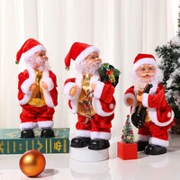 luanqi artificial santa claus hip shaking electric doll 2022 merry christmas decor for xmas tree hanging pendant navidad gifts