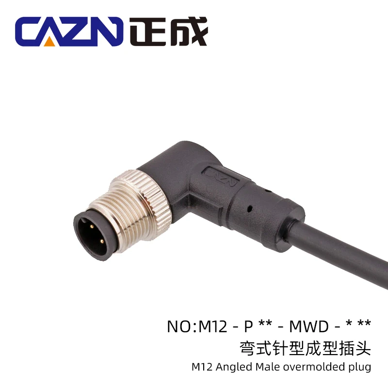 

CAZN M12 разъем, черный, литой провод, 2-12 контактов