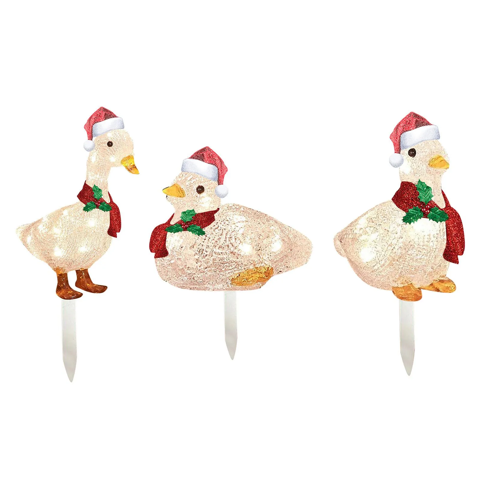 

Рождественские украшения, стеклянные, 3 шт., праздничные, 1 светильник, утка, садовые железные рождественские фигурки, украшения, уличная научная статуя