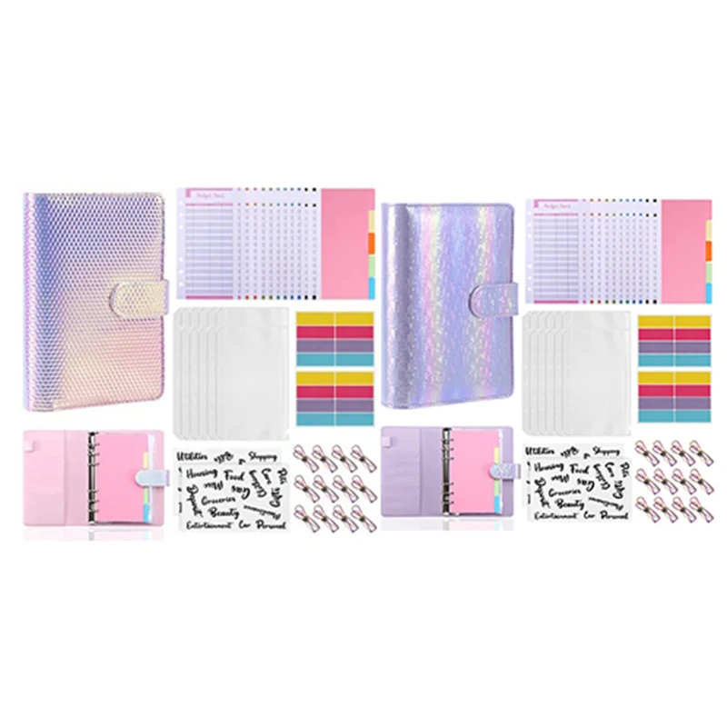 

A6 Budget Binder Set, 46Pcs 6-Ring Budget Planner Organizer Money Saving Binder For Home Office School Travel