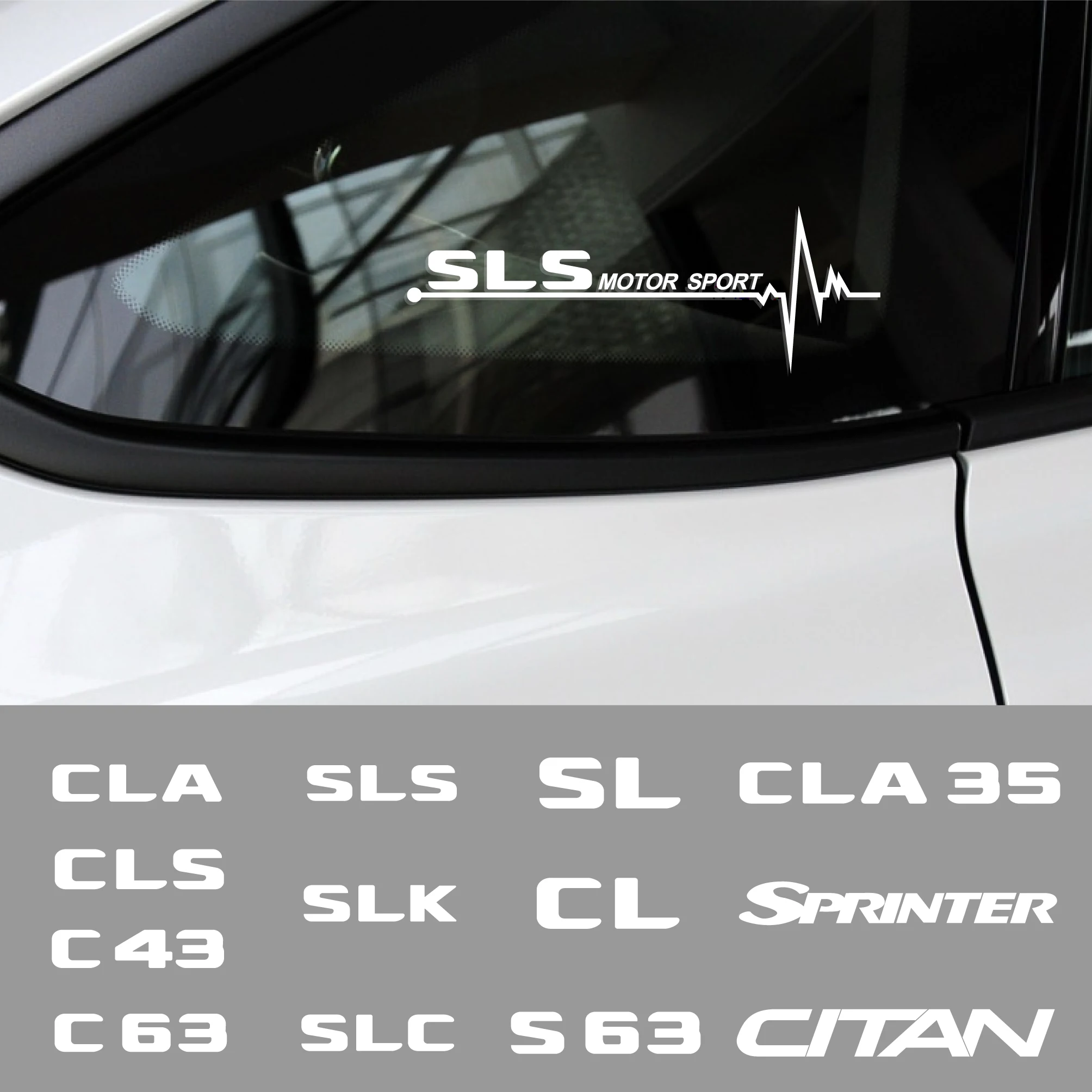

2pcs Car Side Window Reflective Stickers Decal for CLA CLS SL SLC SLK C43 C63 CL S63 Decor Auto Exterior Accessories