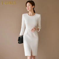 e girls white pink office dress 2022 summer korean fashion women jacket office elegant temperament suit dress slit long skit