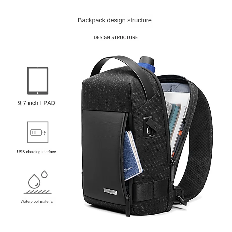 Crossbody Shoulder Bag Chest Bag for Men Waterproof Diagonal Hanging Business Men's Crossbody Bag Outdoor Travel Riding Bag