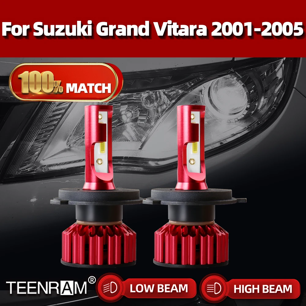 

H4 Canbus светодиодный фара 120 Вт 20000LM турбо Лампа 6000 К Белый светодиодный фара лампа для Suzuki Grand Vitara 2001 2002 2003 2004 2005