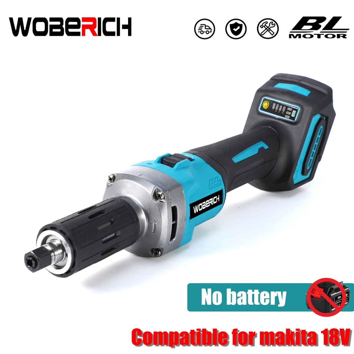 

Brushless 18V Cordless Die Grinder 6mm Electric Engraving Tool Variable Speed fit Makita 18v Battery(No Battery) By WOBERICH