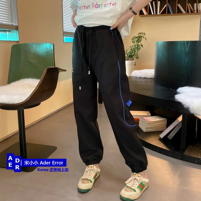 

Korean edition new high quality casual windmill embroidered loose sweat Male and female pair straight pants Unisex