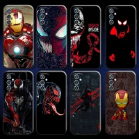 marvel iron man venom spider man for samsung s8 s9 plus s10 s10e s20 s21 fe lite ultra plus phone case back silicone cover