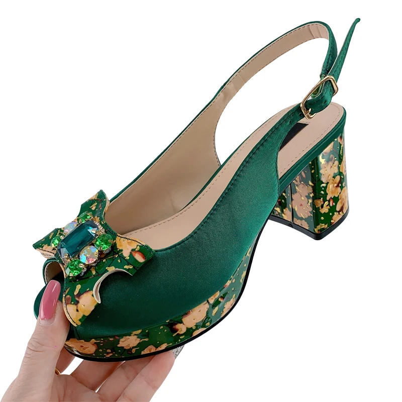 2023 Fashion Style Women's Shoes Nigerian Shoes Butterfly Gem Decoration High Heels Party Wedding Women's Shoes Blue 37-42