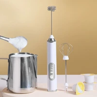 3 in 1 portable rechargeable electric milk frother foam maker handheld foamer high speeds drink mixer coffee frothing wand